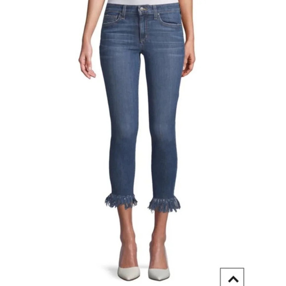 JOE'S JEANS Mabel Skinny Crop Fun & Flirty Jeans w/ Fringe Hem - size 25 - Picture 1 of 5